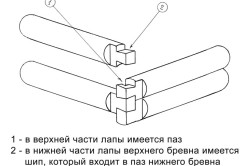 Схема рубки в лапу с зубом Схема рубки в лапу с зубом