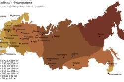 Карта глубины промерзания грунта Карта глубины промерзания грунта.