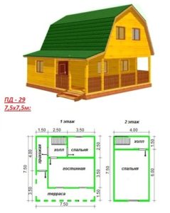Картинка: Планировка дома из бруса