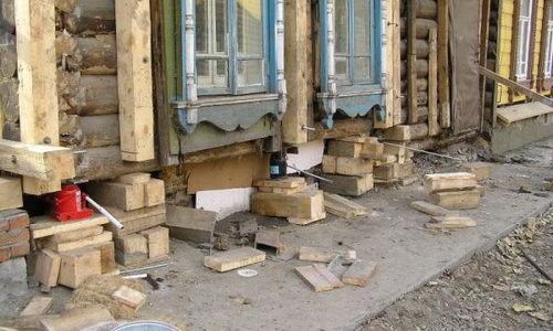 Ремонт фундамента деревянного дома Ремонт фундамента деревянного дома