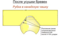 Схема рубки в канадскую чашу Схема рубки в канадскую чашу